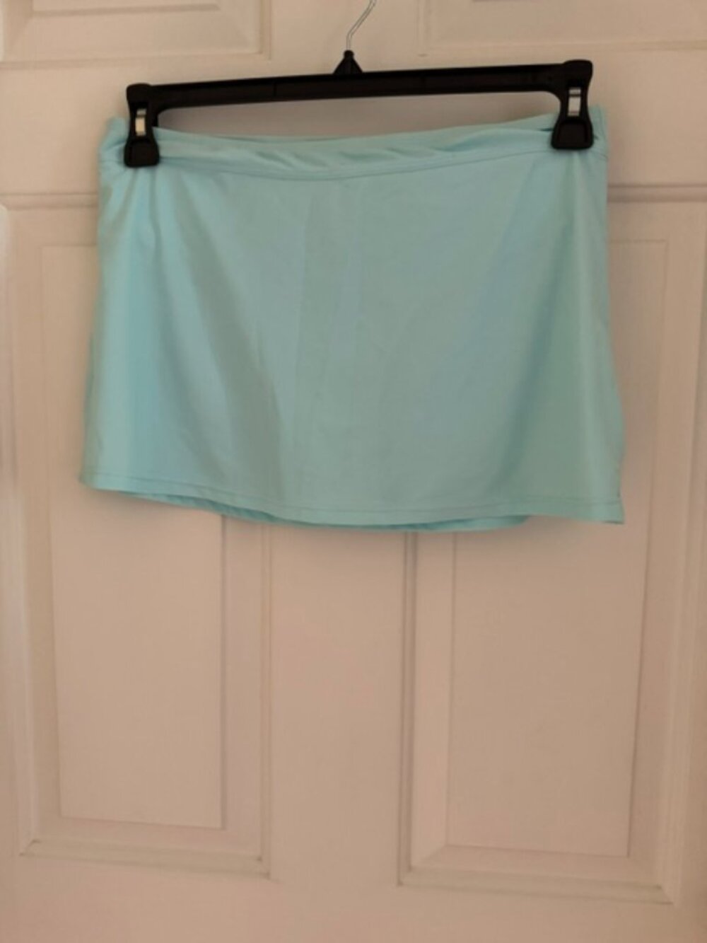 Crown & Ivy Aqua Blue Swim Skirt Skort Bikini Bottom Modest Beach Resort EUC M